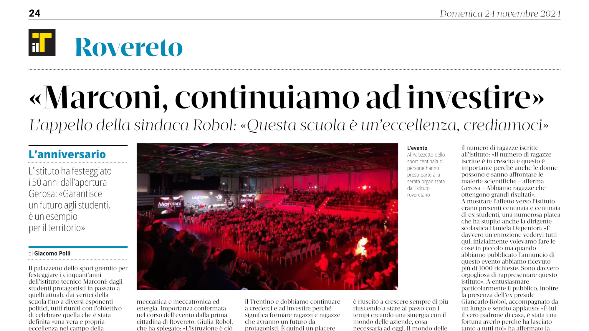 RassegnaStampa - 2024 11 24 IlT quotidiano 24 50esimo cover